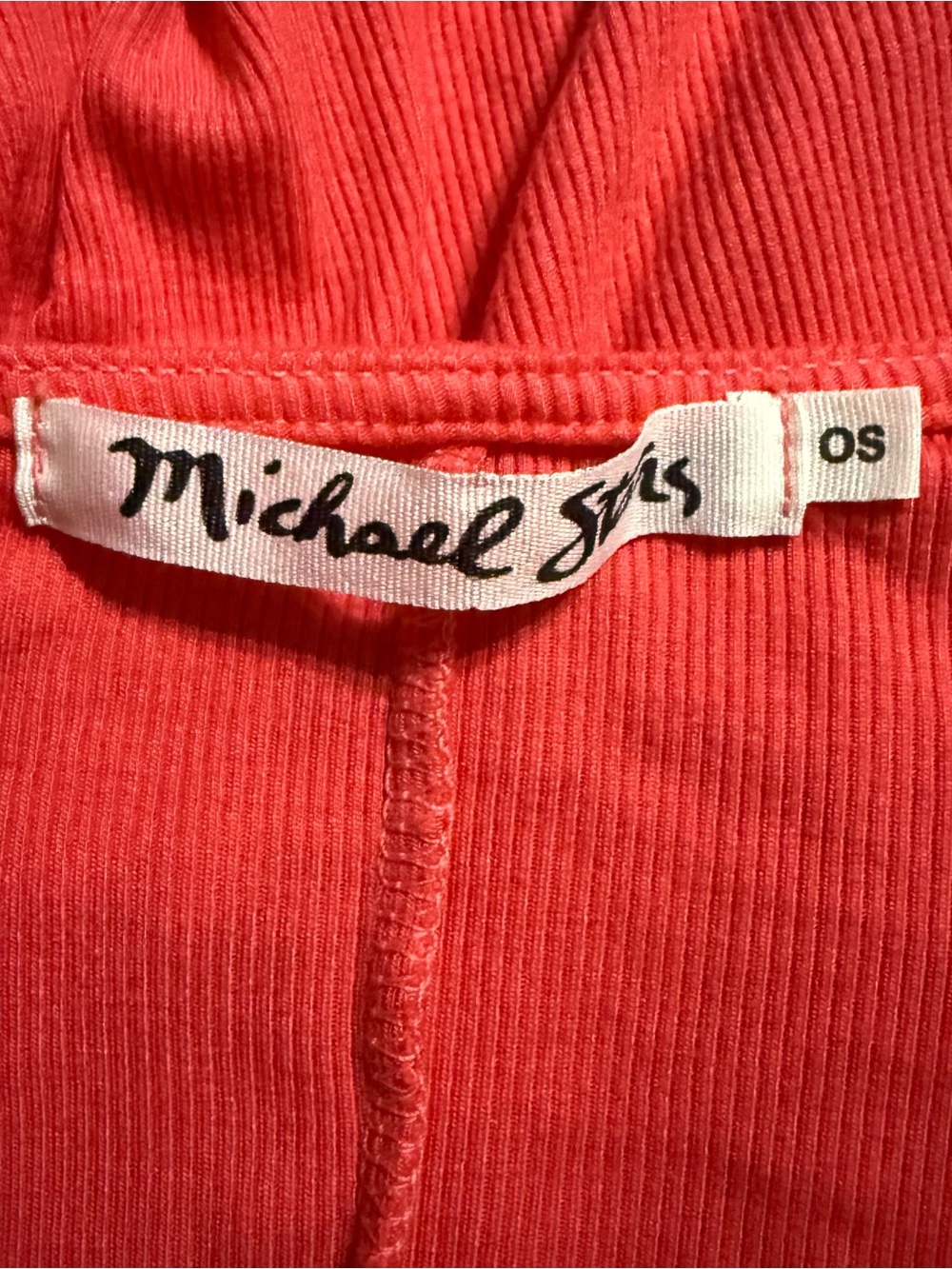 Michael Stars OS One Side Coral Ribbed Stretch Soft 3/4 Sleeve Tunic Top - Picture 4 of 5